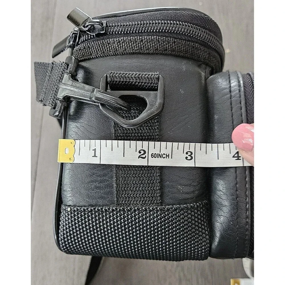 Camera Black Divided Shoulder Bag Crossbody Protective Case Removable Strap